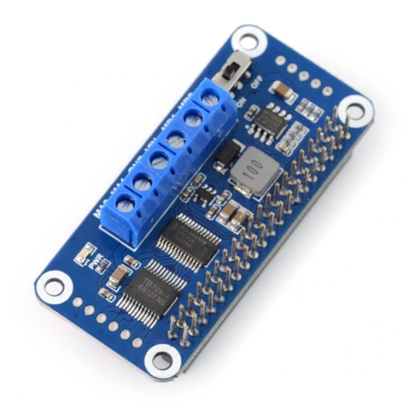Dual channel DC motor driver, I2C interface - HAT for Raspberry Pi - Waveshare 15364