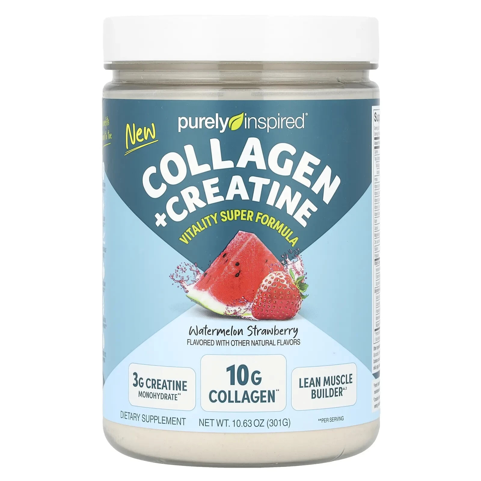 Collagen + Creatine, Watermelon Strawberry, 10.63 oz (301 g)