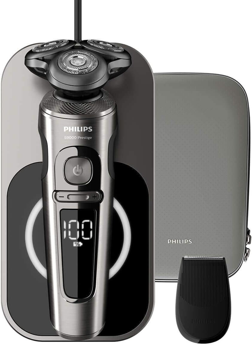 Philips Shaver Series 9000 Prestige Elektrischer Nass- und Trockenrasierer mit SkinIQ-Technologie (Modell SP9860/13)