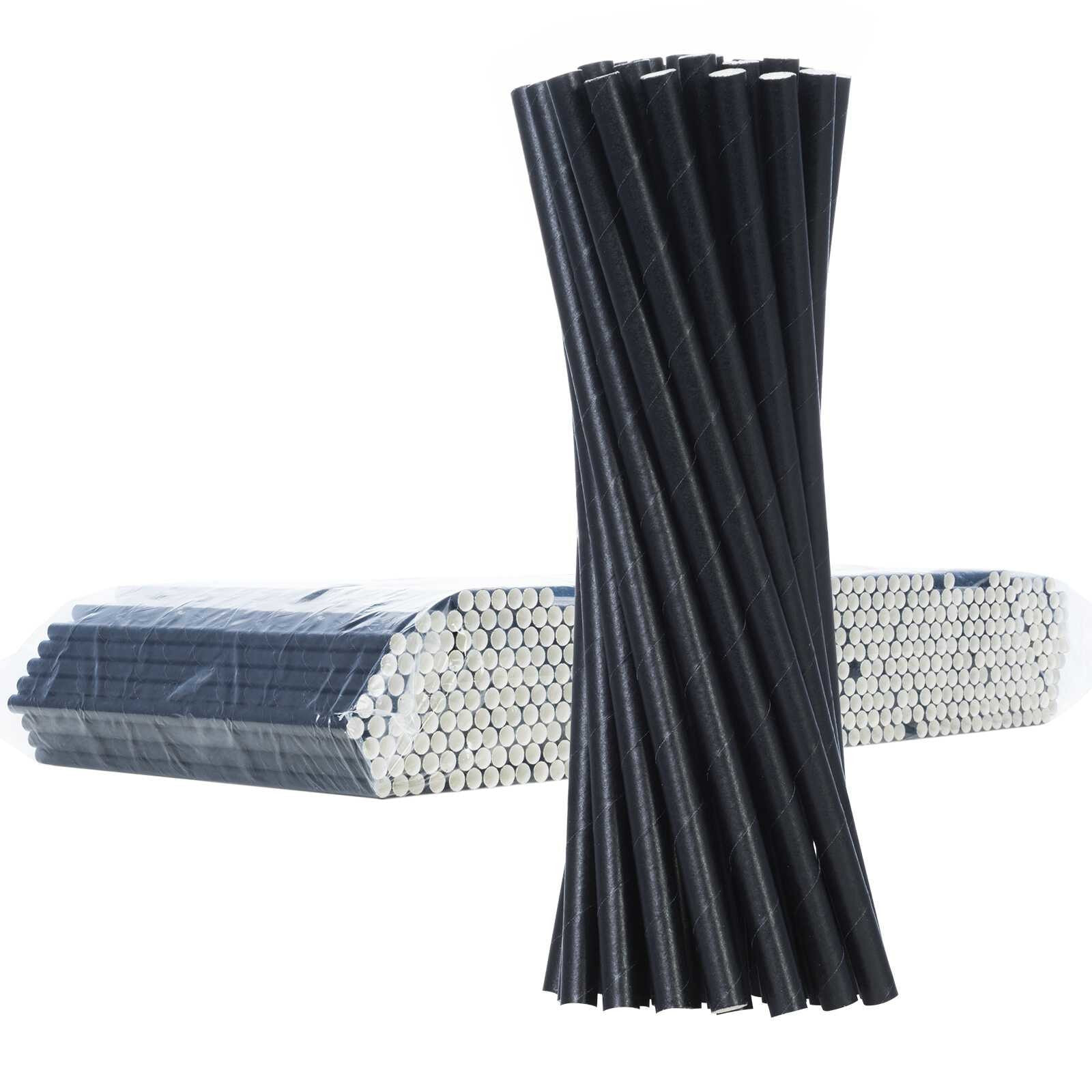 Paper straws BIO ecological PAPER STRAWS 6 / 205mm - black 500pcs.