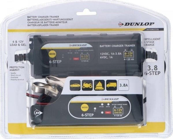 Зарядное устройство для автомобильного аккумулятора Dunlop Dunlop - Inteligentny prostownik / ładowarka 3.8A 6-12 V