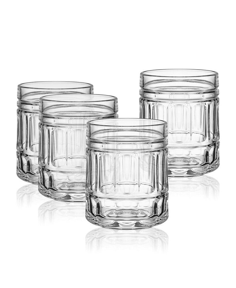 Mikasa lawrence 10 Ounce Double Old Fashion Drinking Glass 4-Piece Set