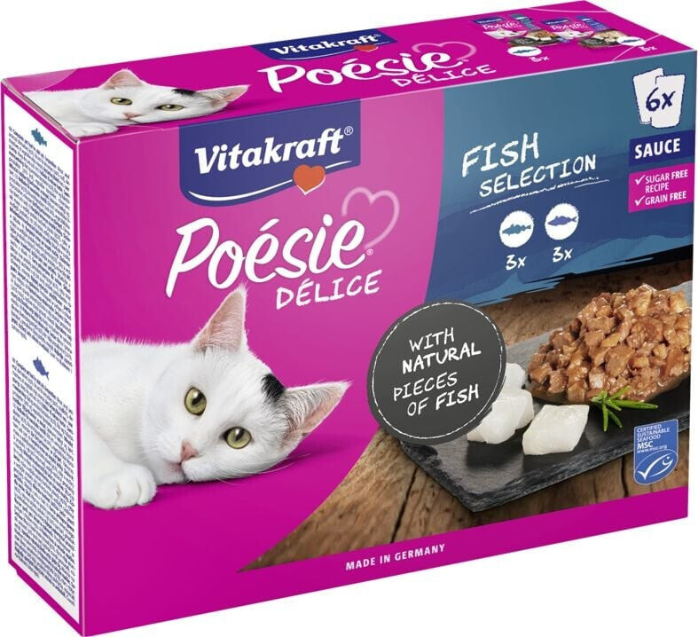 Vitakraft Poesie z dorszem i czarniakiem multipack 6x85g