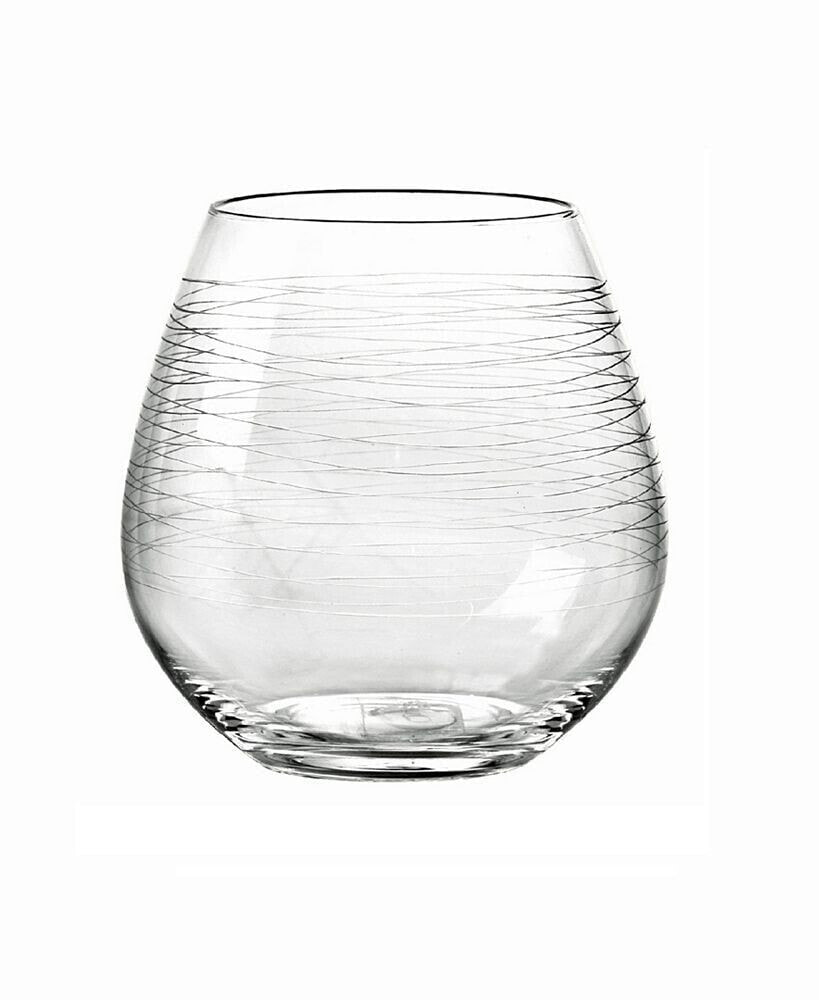 Qualia Glass graffiti Stemless Wine Glasses, Set Of 4