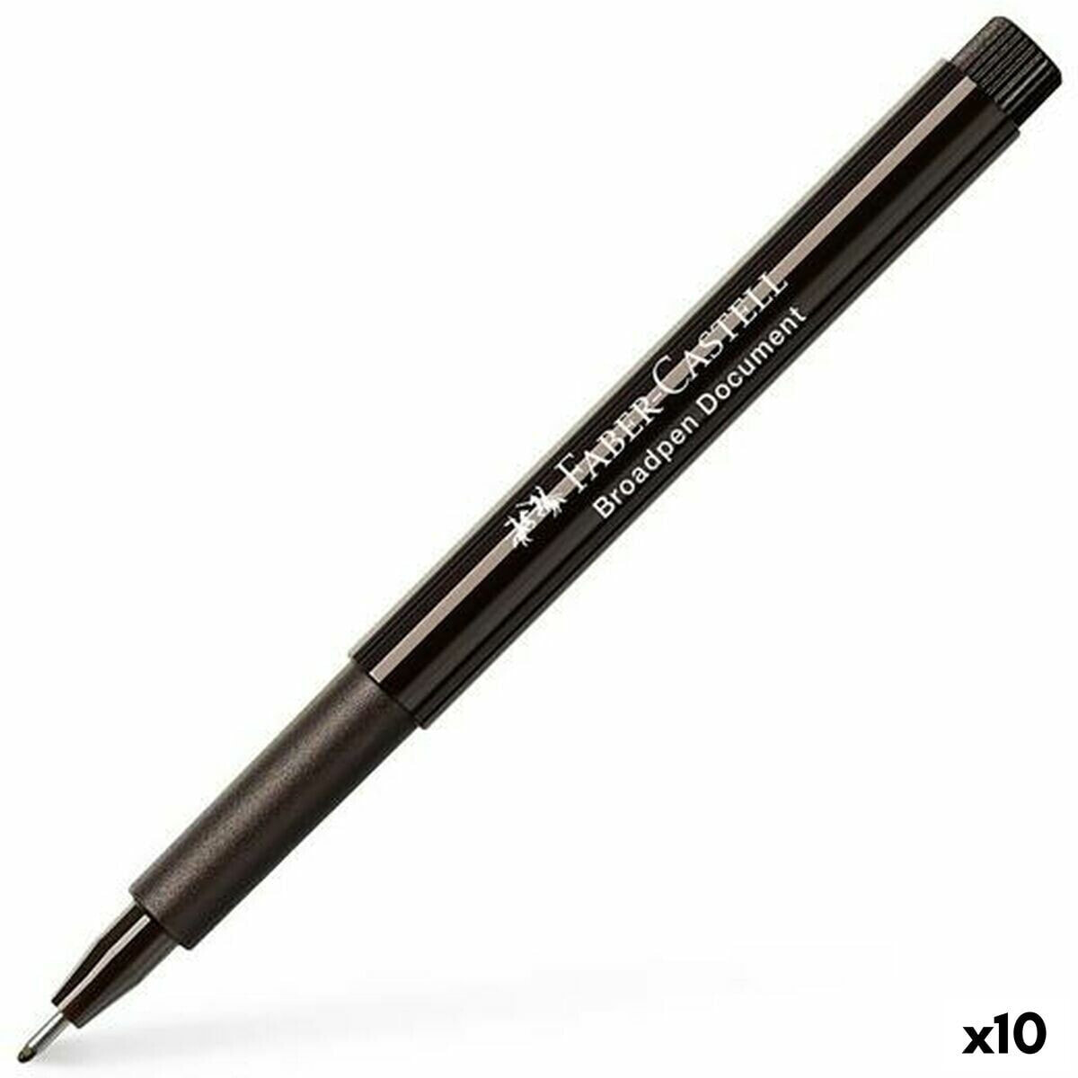 Felt-tip pens Faber-Castell Broadpen Document Black (10 Units)