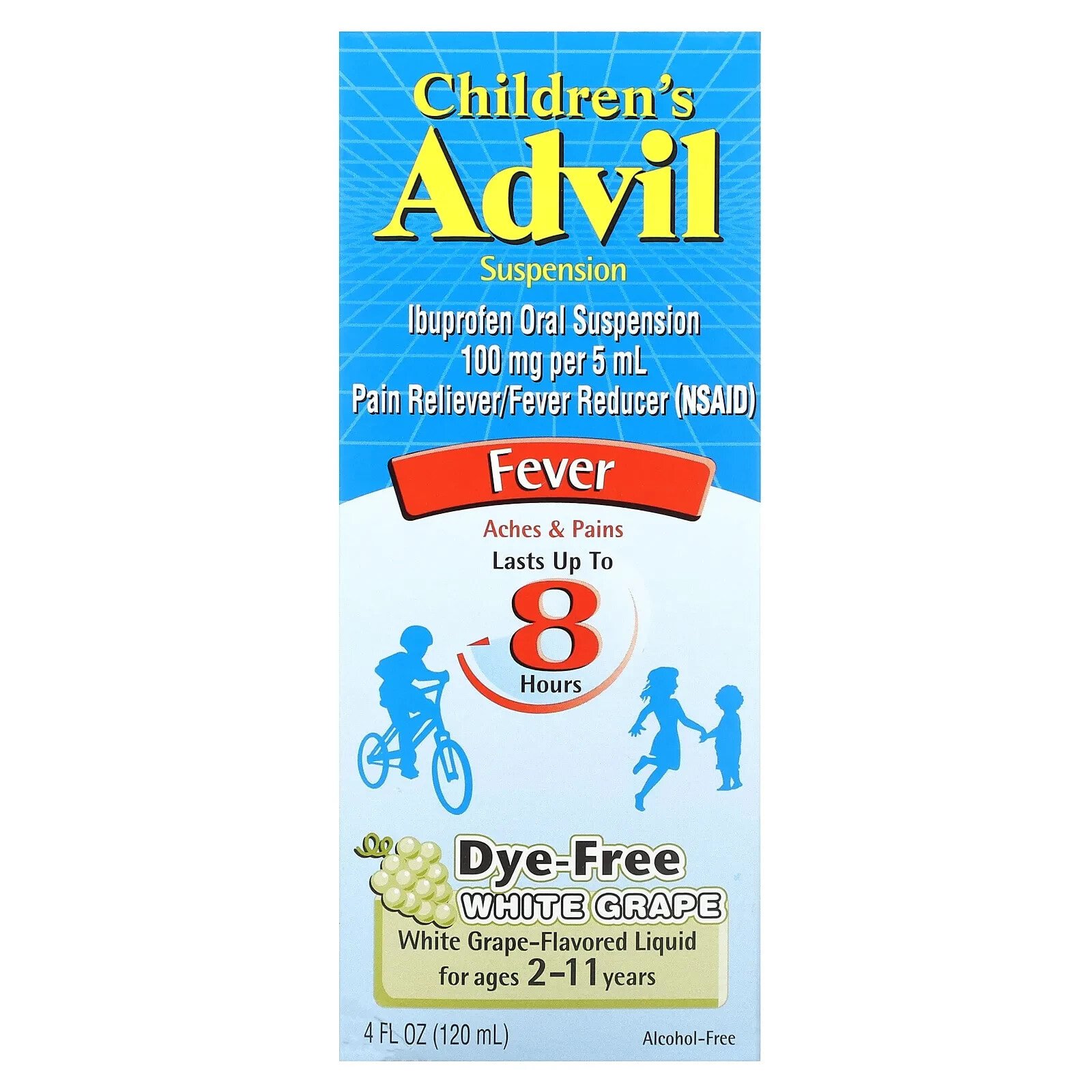 Children's Advil, Fever, For Ages 2-11 Years, White Grape, 4 fl oz (120 ml)