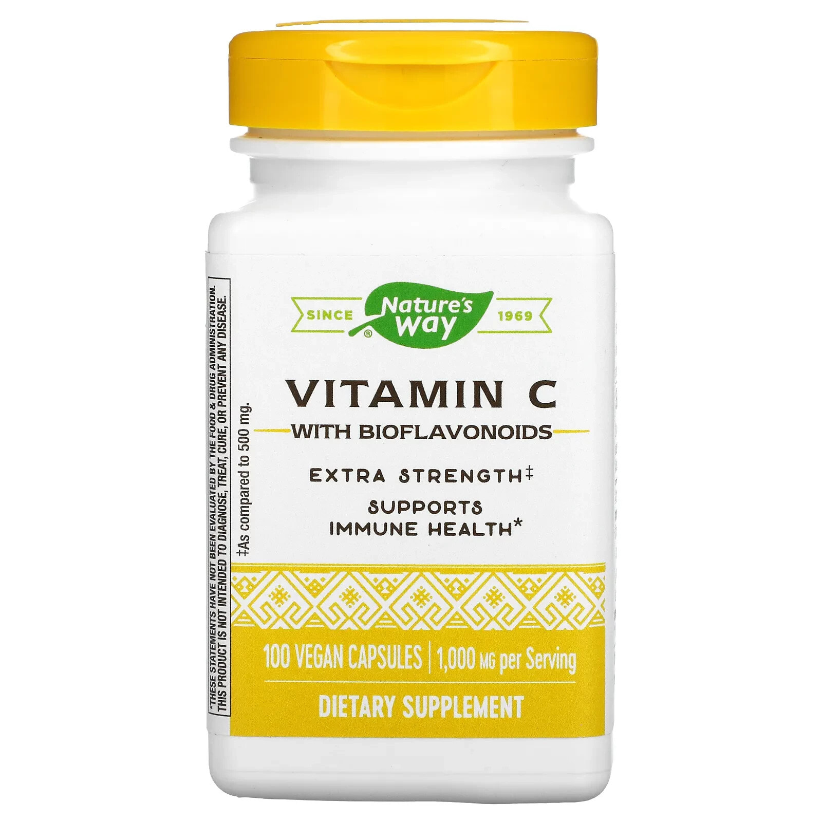 Vitamin C With Bioflavonoids, Extra Strength, 1,000 mg, 100 Vegan Capsules