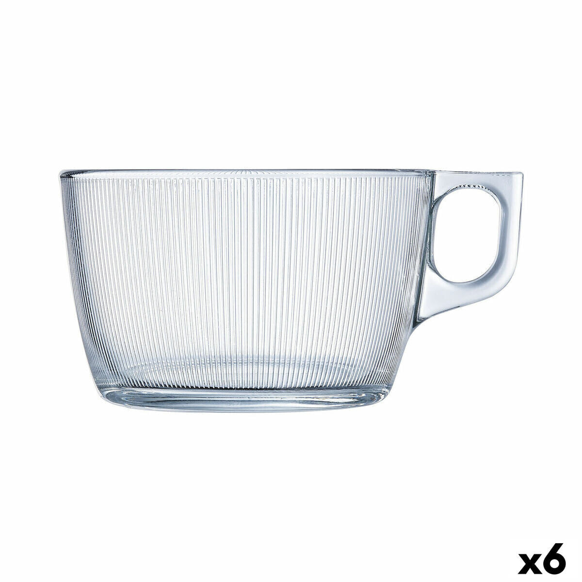 Cup Luminarc Stripy Large Transparent Glass (500 ml) (6 Units)