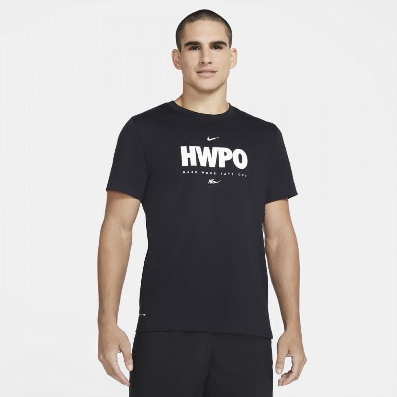 Мужская спортивная футболка черная с надписью Nike Dri-FIT "HWPO" M DA1594-010 T-shirt размер XS — купить недорого с доставкой, 10082502