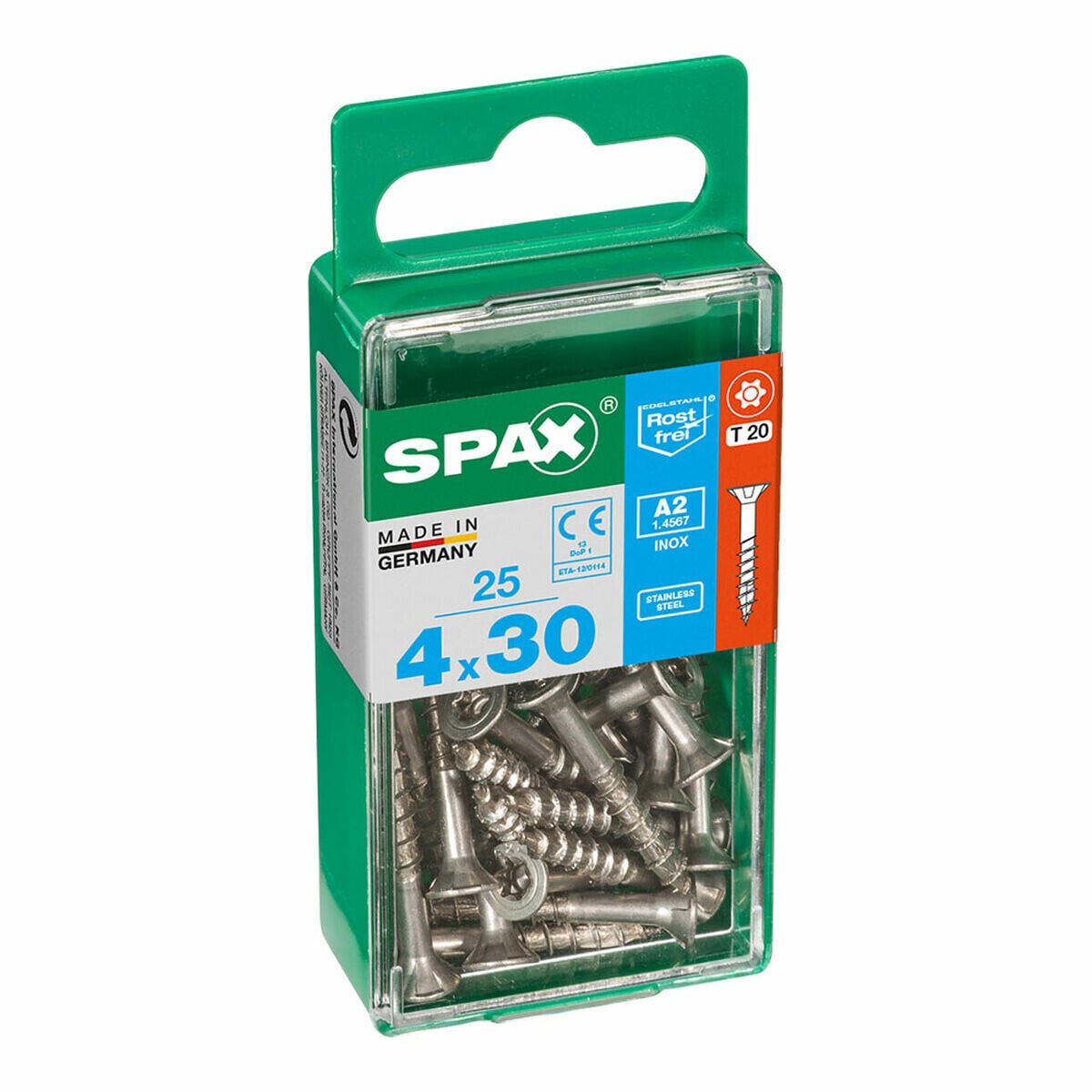 Коробка для винтов SPAX 4197000400301 Шуруп Плоская головка (4 x 30 mm) (4,0 x 30 mm)