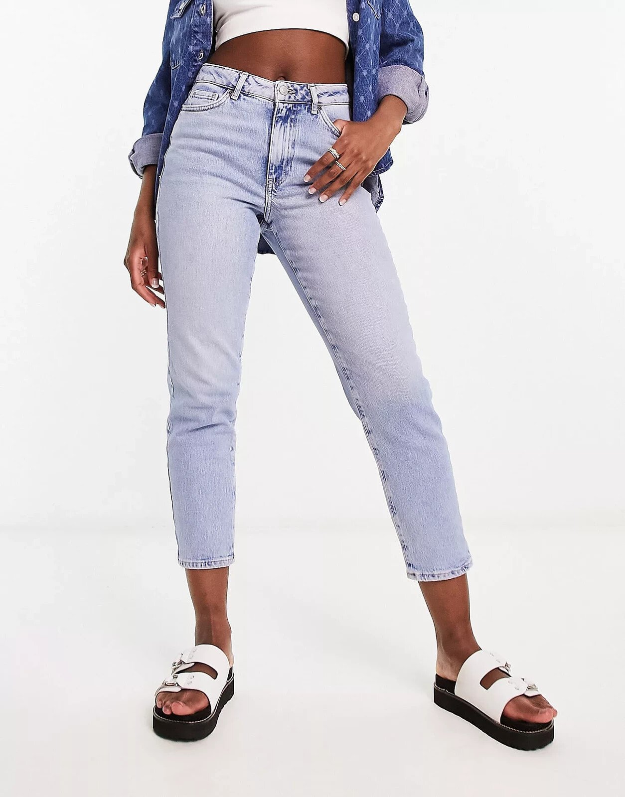 New Look – Mom-Jeans in Hellblau