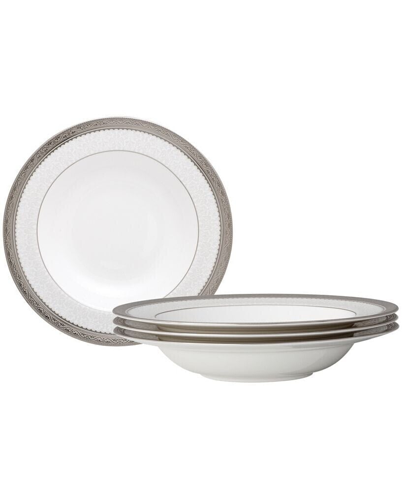 Noritake odessa Platinum Set of 4 Soup Bowls, Service For 4