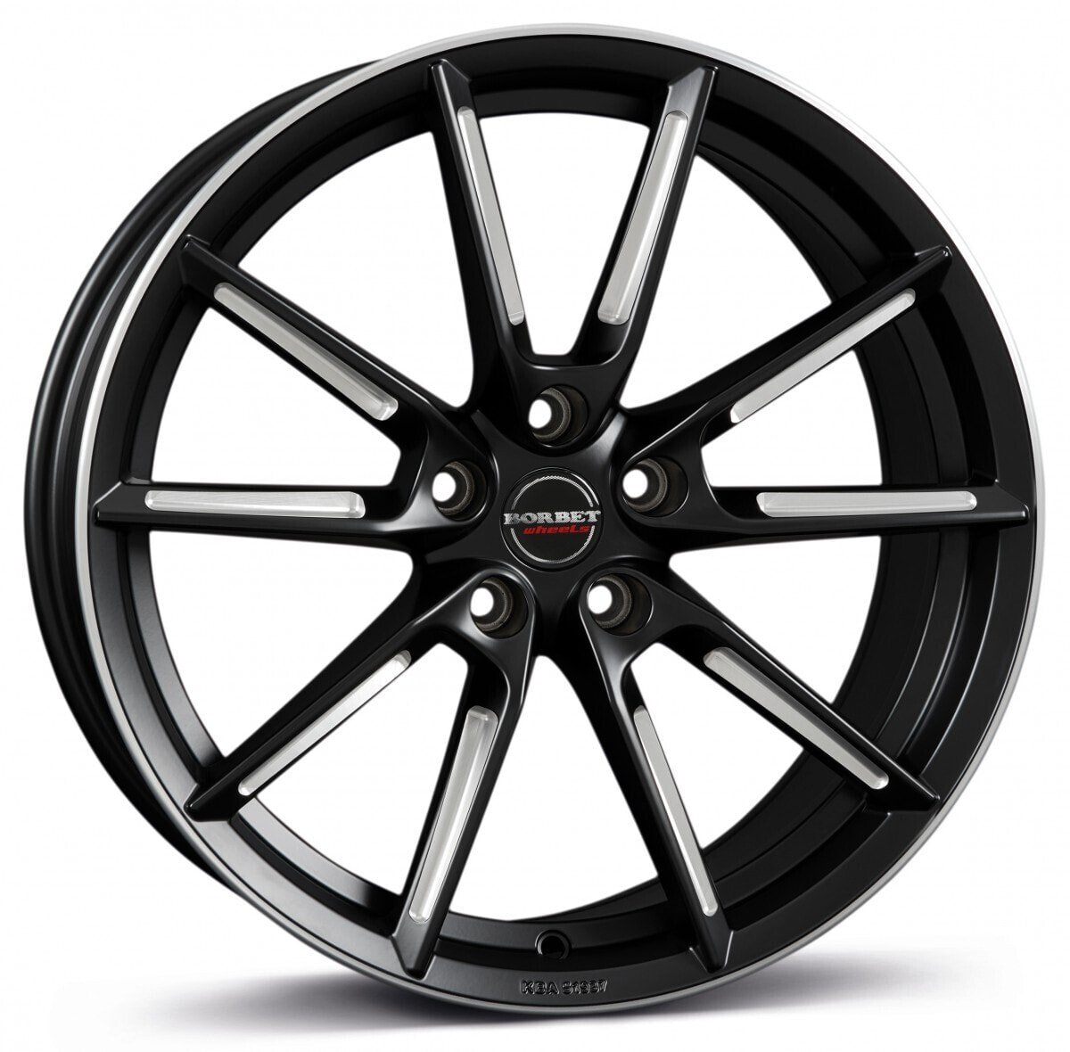 Колесный диск литой Borbet LX black matt spoke rim polished 8.5x19 ET37 - LK5/114.3 ML72.5