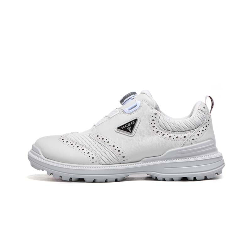 Xceo1996 Golf Shoes Unisex Low-Top White Gray