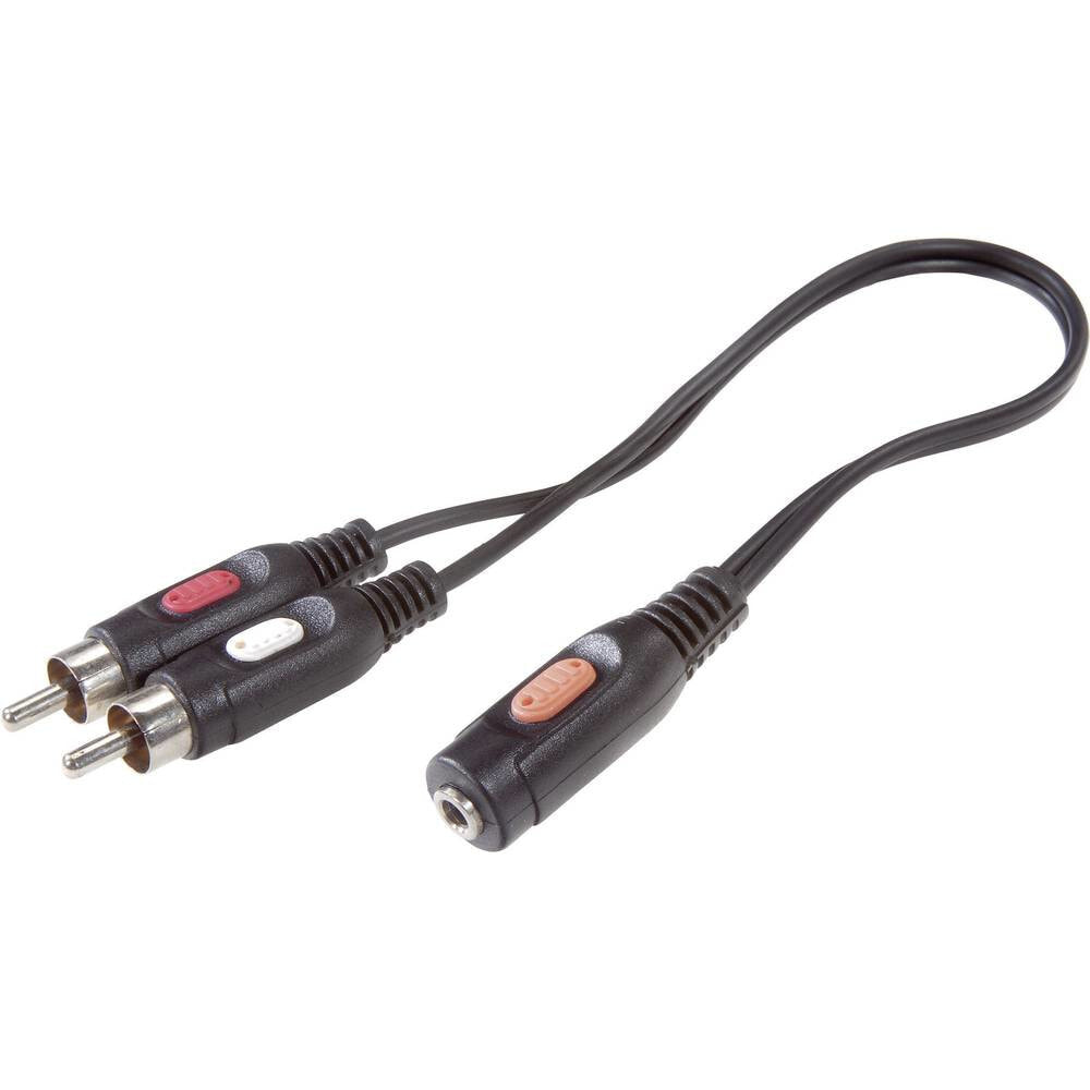 SpeaKa Professional SP-7870256 аудио кабель 1,5 m 2 x RCA 3,5 мм Черный