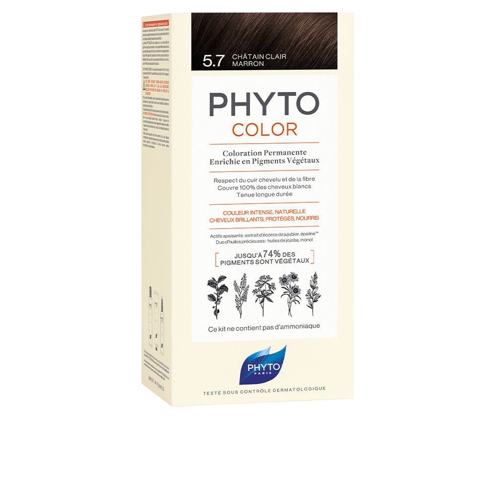 Phyto PhytoColor Permanent Color 5.7 Стойкая краска для волос, с растительными пигментами, оттенок светло-каштановый