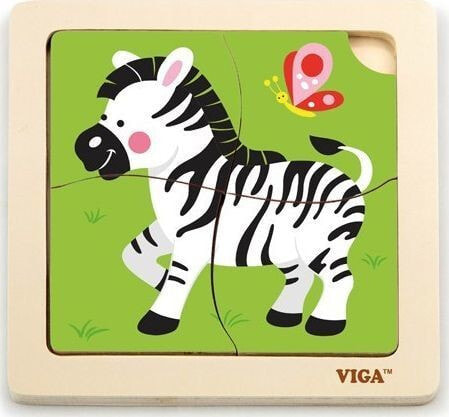 Viga Toys Viga 51317 Puzzle na podkładce-zebra