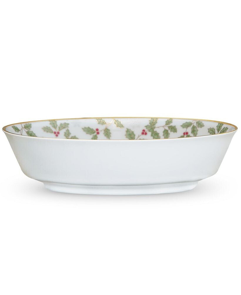 Noritake holly & Berry Gold Oval Vegetable Bowl