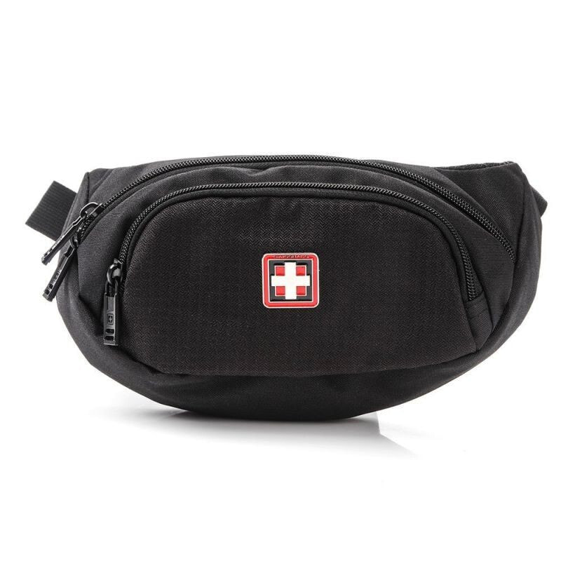 Мужская поясная сумка текстильная черная повседневная Sachet, hip bag Swissbags Luzern 76212