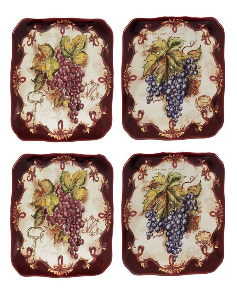 Certified International vintners Journal 4-Pc. Canape Plate