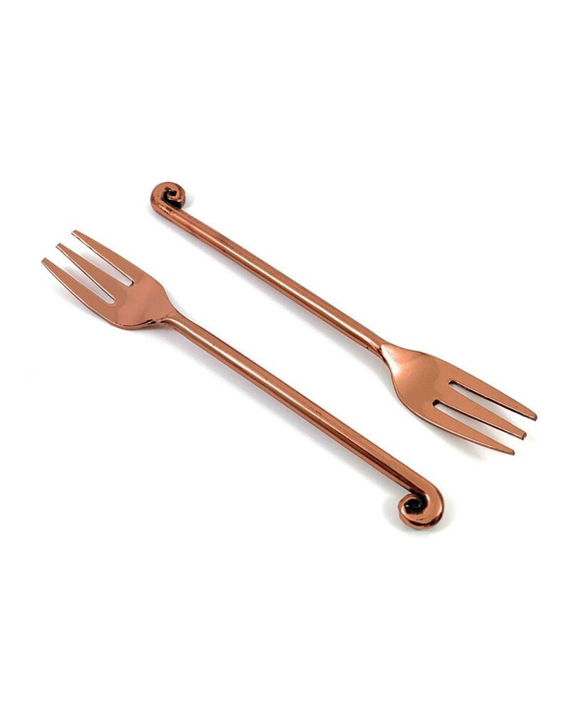 Vibhsa treble Note Appetizer Copper Finish Forks - Set of 6