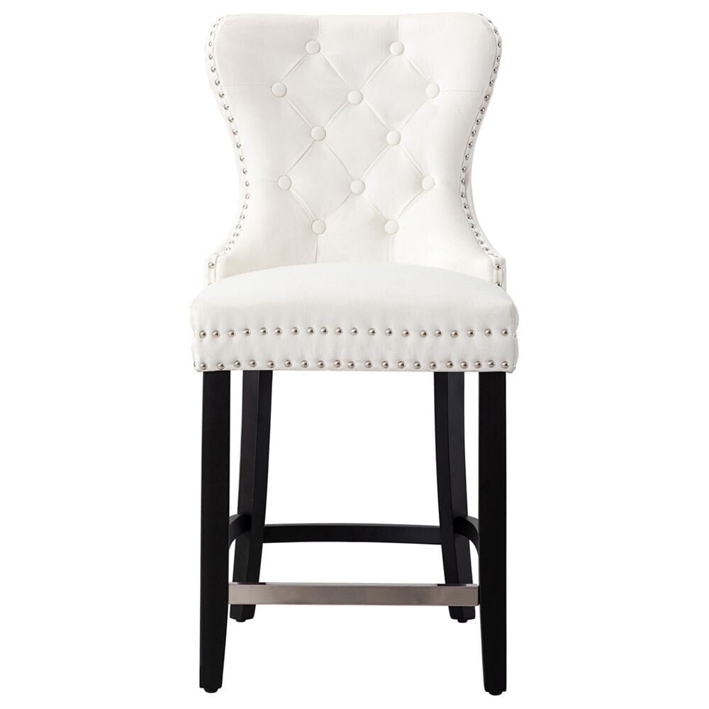 Tufted Velvet Counter Stool