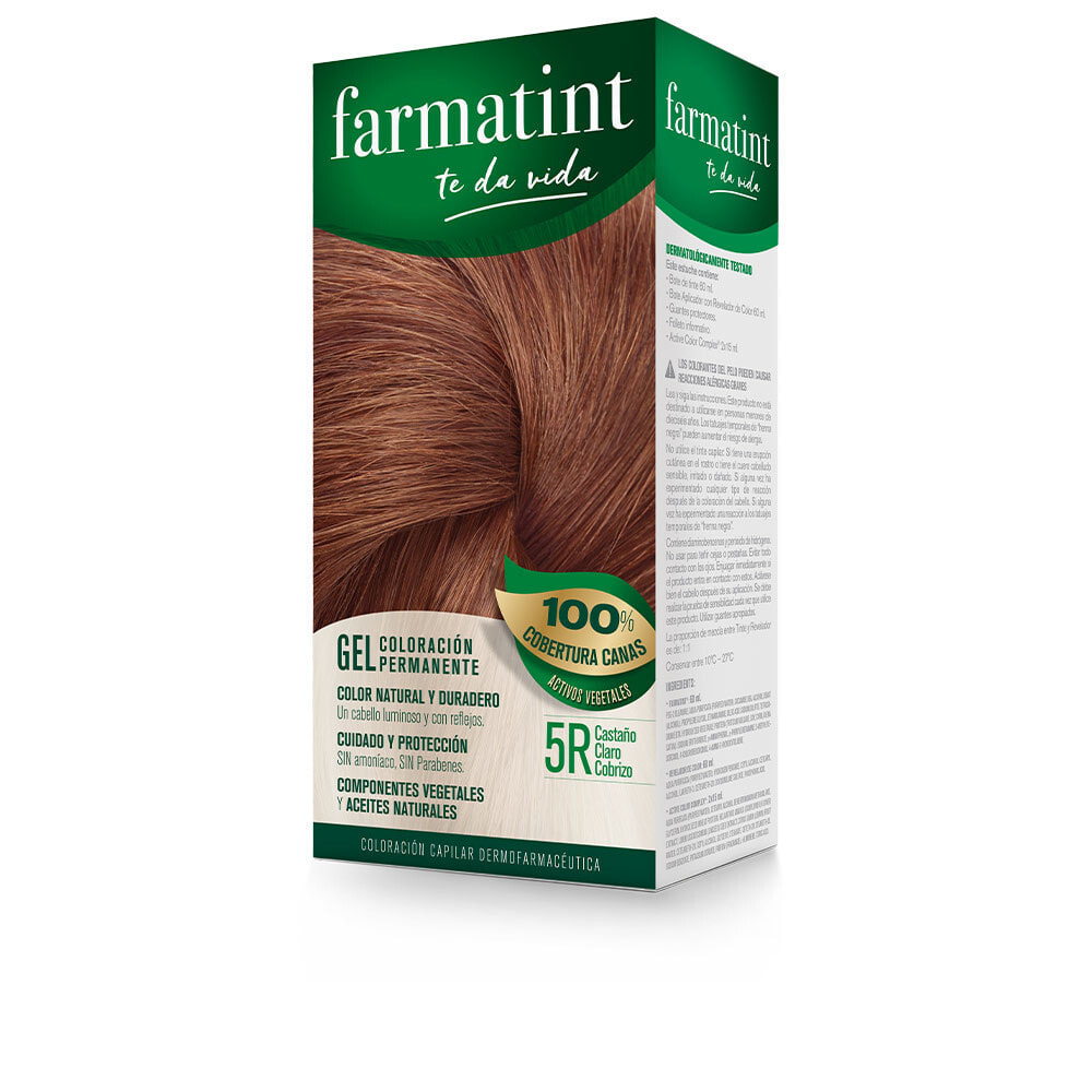 Farmatint	Permanent Coloring Gel No. 5R-Light Brown Copper Перманентная краска для волос на растительной основе и маслах без аммиака,оттенок темно-русый