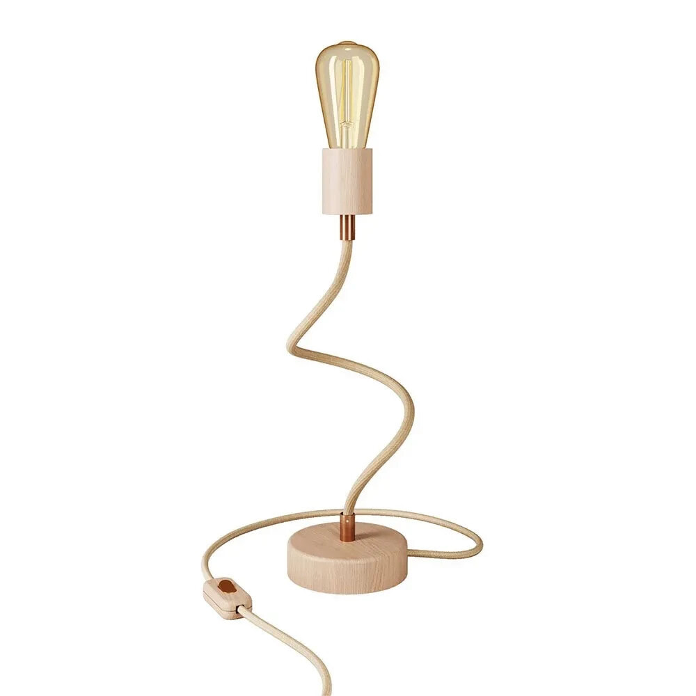 CREATIVE CABLES Articulated wooden table lamp with diffused light - table flex wood with 2-pole plug - with bulb