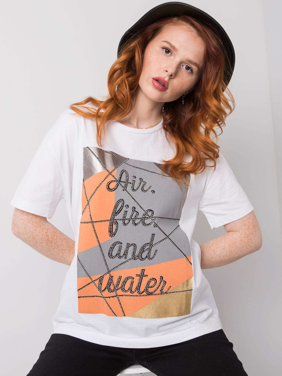 Женская футболка свободного кроя с принтом Factory Price