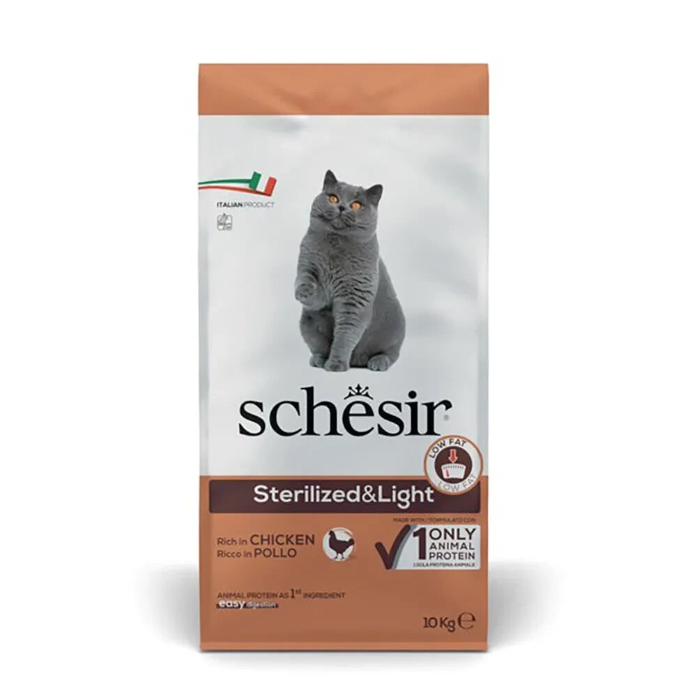 SCHESIR Adult sterilized & light rich chicken cat food 10kg