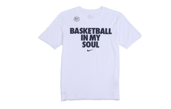 Nike Basketball 文字款运动短袖T恤 男款 白色 / Футболка Nike Basketball T BQ3646-100