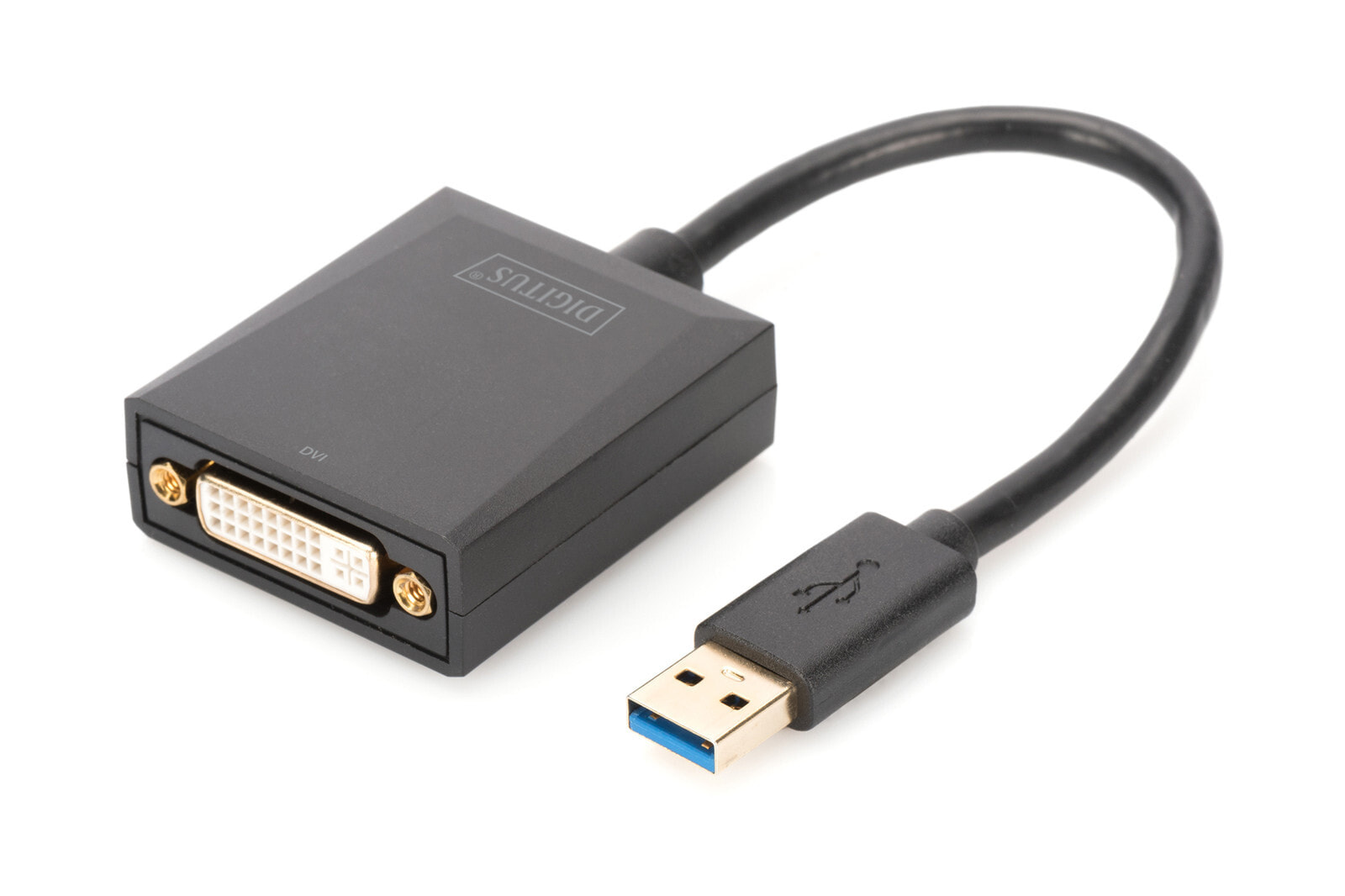 Digitus DA-70842 кабельный разъем/переходник USB 3.0 DVI Черный