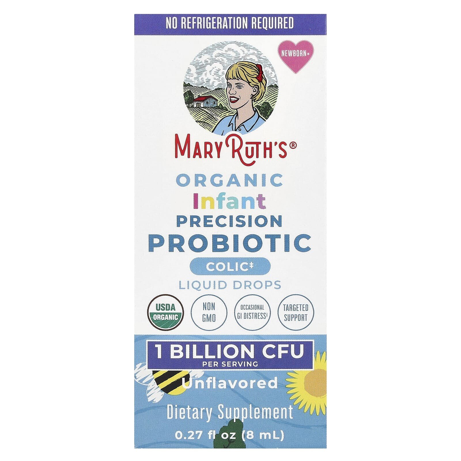 Organic Infant Precision Probiotic, Liquid Drops, Newborn+, Unflavored , 1 Billion CFU, 0.27 fl oz (8 ml)