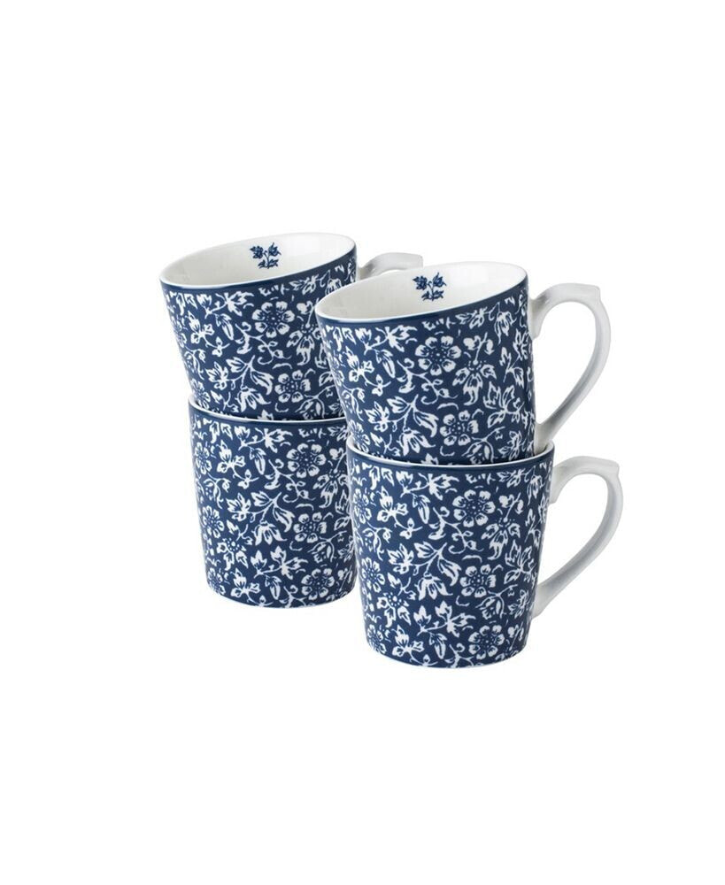 Laura Ashley blueprint Collectables 17 Oz Sweet Allysum Mugs in Gift Box, Set of 4