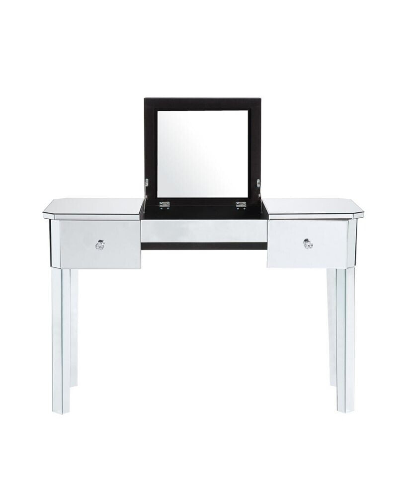 INSPIRED HOME louisa Mirrored 2-Drawer Makeup Vanity Table