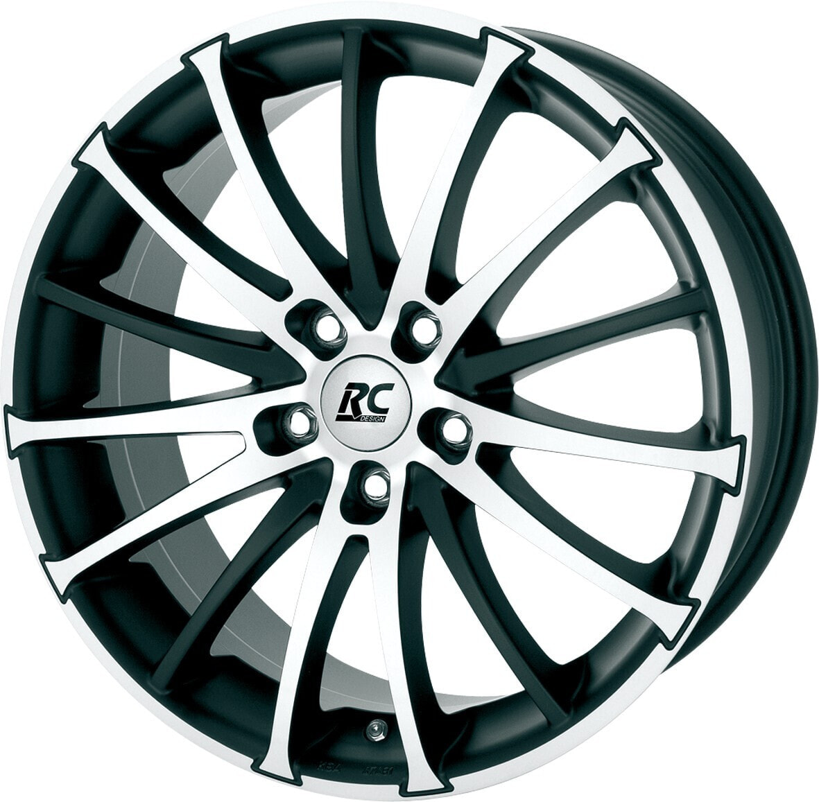 Колесный диск литой RC-Design RC18 schwarz-matt front-poliert 6.5x15 ET44 - LK5/108 ML72.6