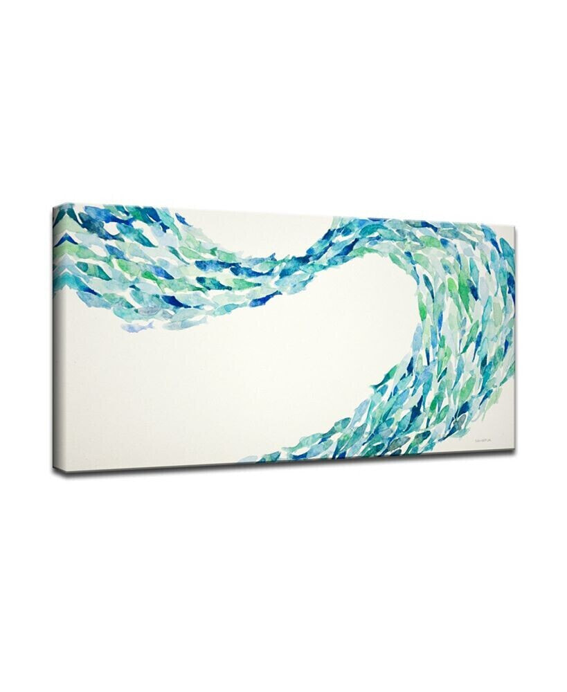 'Blue Wave' Canvas Wall Art, 18x36