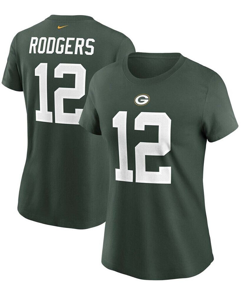 Nike women's Aaron Rodgers Green Green Bay Packers Name Number T-shirt