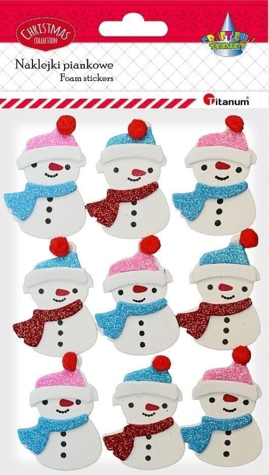 Titanum Foam stickers 3D snowmen 9pcs