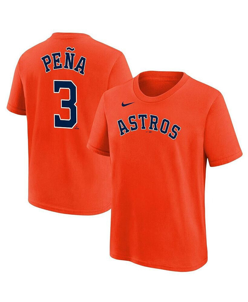 Nike big Boys Jeremy Peña Orange Houston Astros Player Name and Number T-shirt