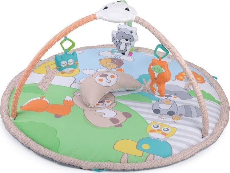 Детский интерактивный обучающий коврик Woopie 30241 Лесная тема, с проектором и 8 мелодиями, с арками и игрушками, диаметр 104 см