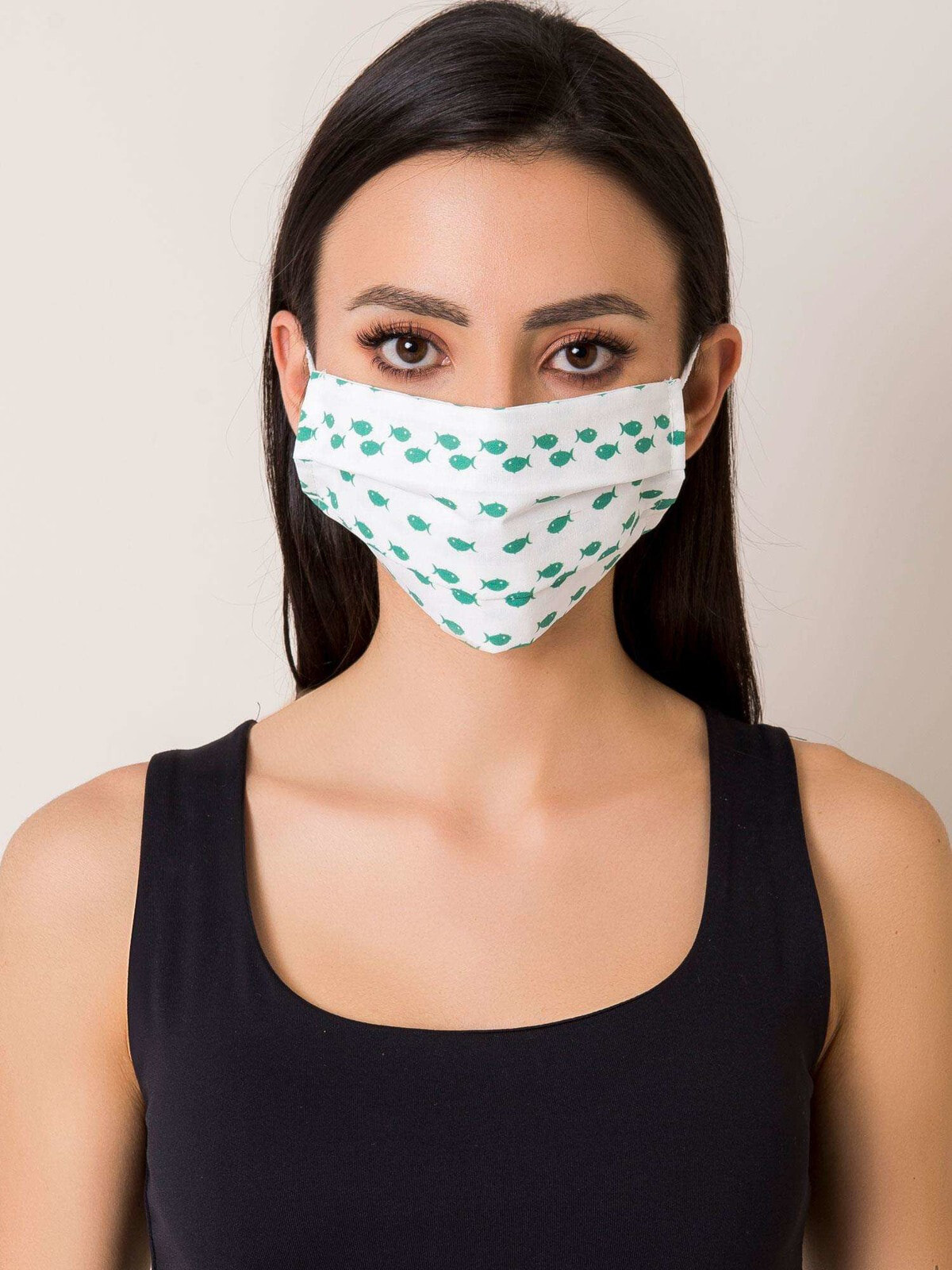 Защитная маска-KW-MO-JK151-бело-зеленая