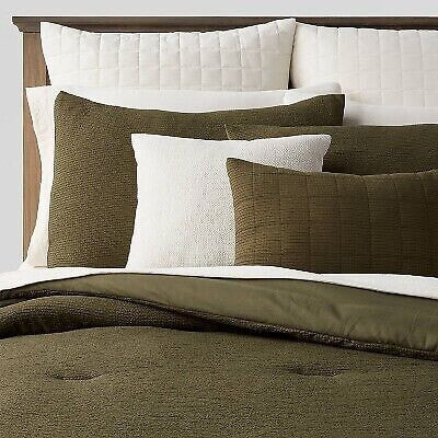 12pc King Fuller Micro Texture Comforter & Sheet Bedding Set Dark Green -
