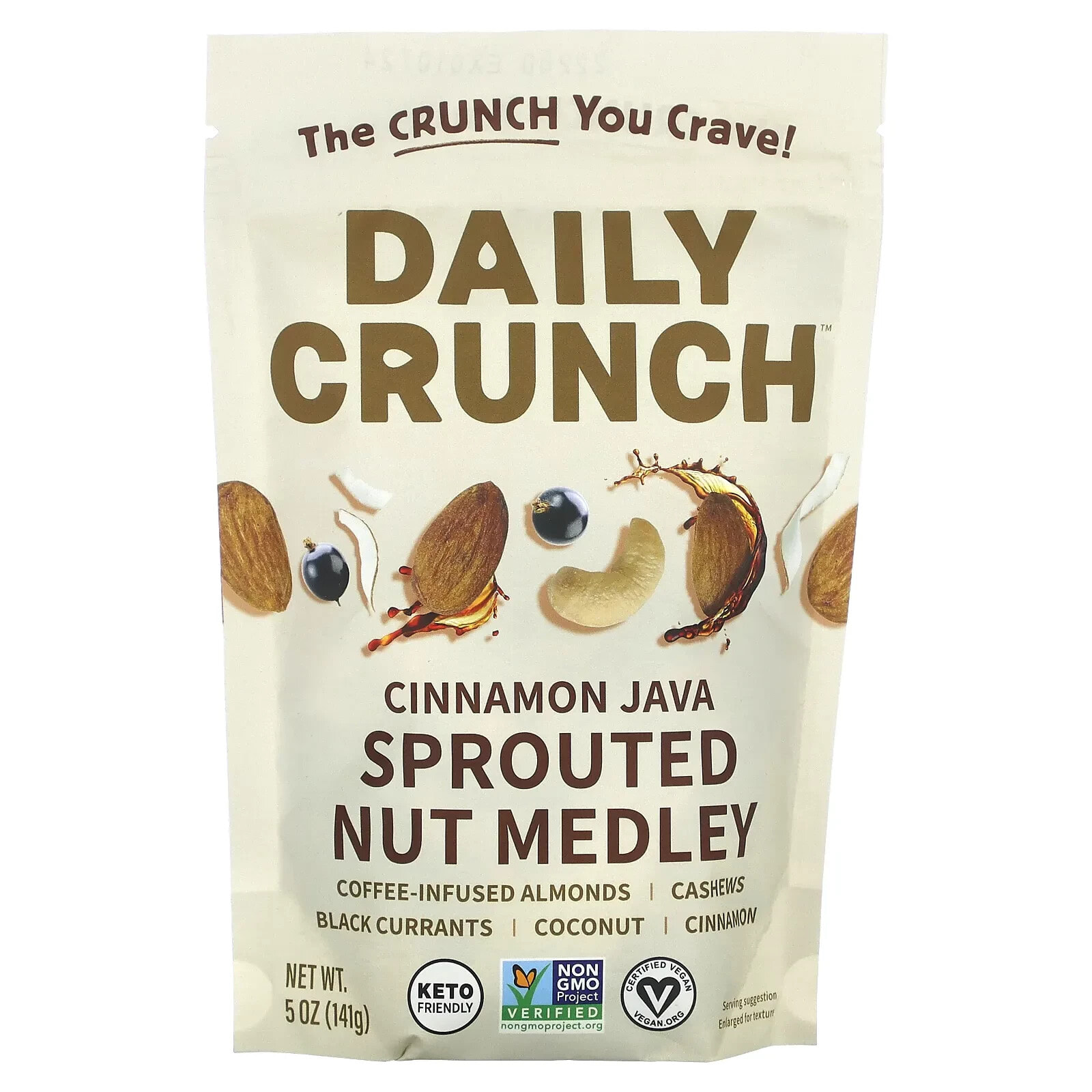 Daily Crunch, Смесь пророщенных орехов, вишня, 141 г (5 унций)