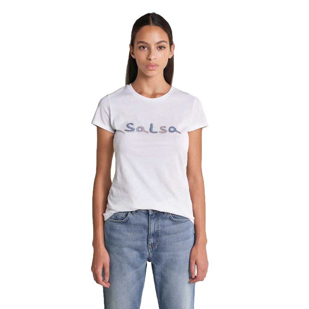 SALSA JEANS Logo In Beads Short Sleeve T-Shirt