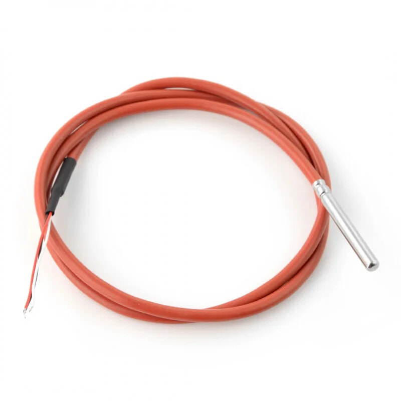 Waterproof probe with temperature sensor DS18B20 - 1m - brown - silicone