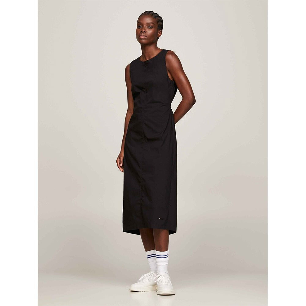 TOMMY JEANS Open Back Cotton sleeveless midi dress