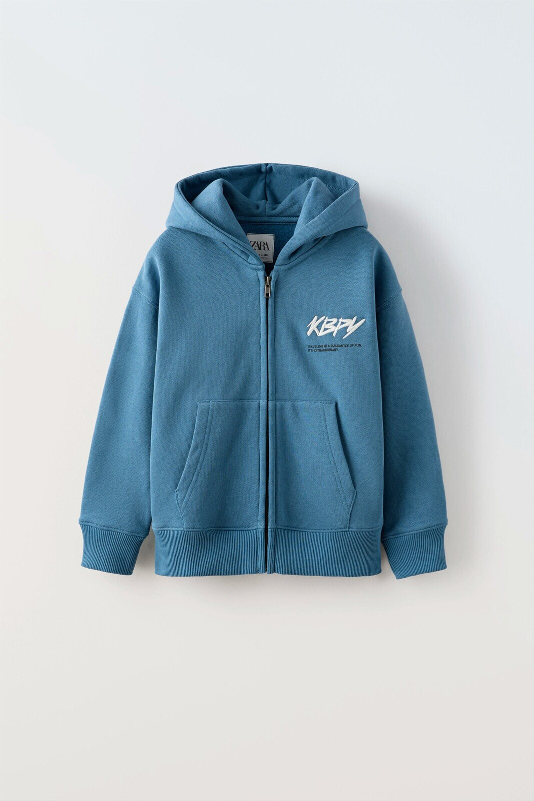 Embroidered hoodie with zip