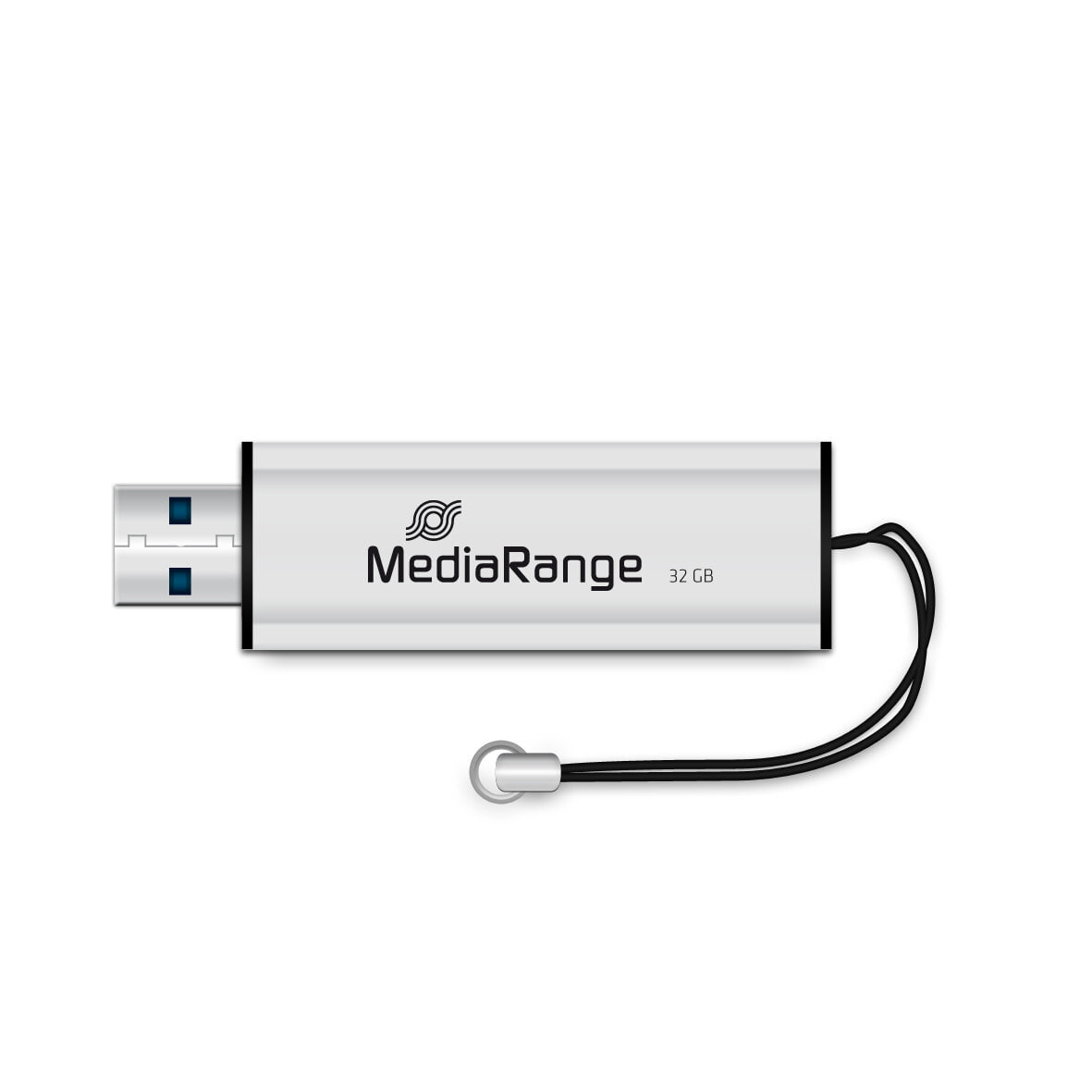 MediaRange MR916 USB флеш накопитель 32 GB USB тип-A 3.2 Gen 1 (3.1 Gen 1) Черный, Серебристый