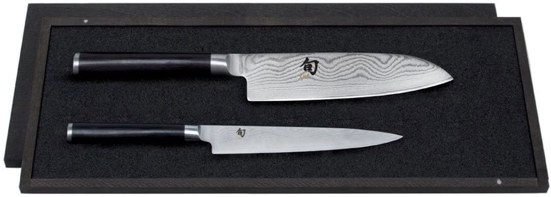 Shun Laminated Pakka Wood Santoku and Utility Knife Set
